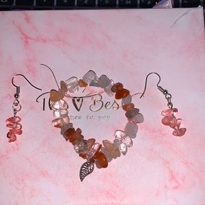 Handmade Crystal bracelet and earrings